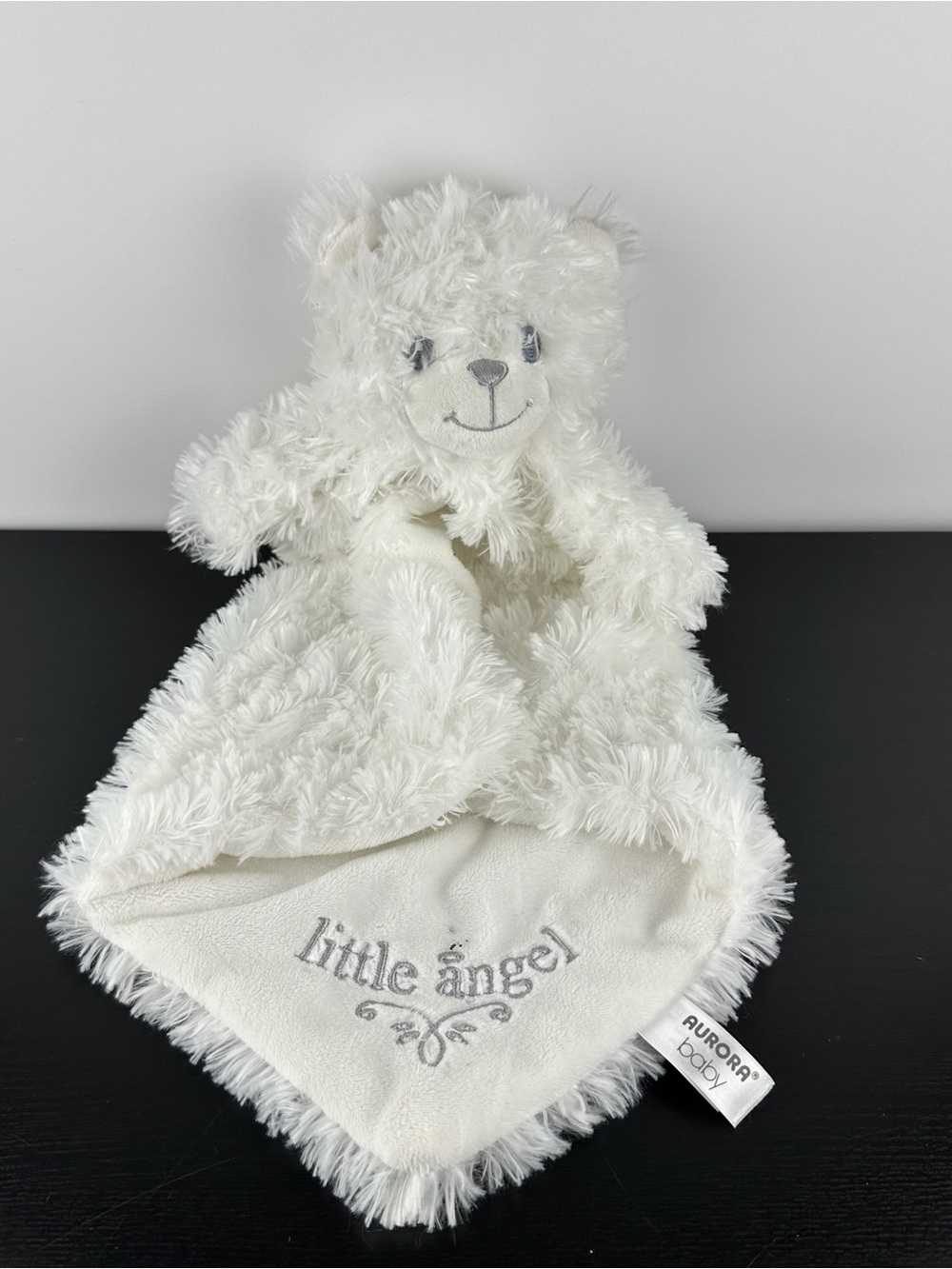 Aurora Baby Rare Little Angel White Teddy Bear Lovey Security Blanket 15" Plush